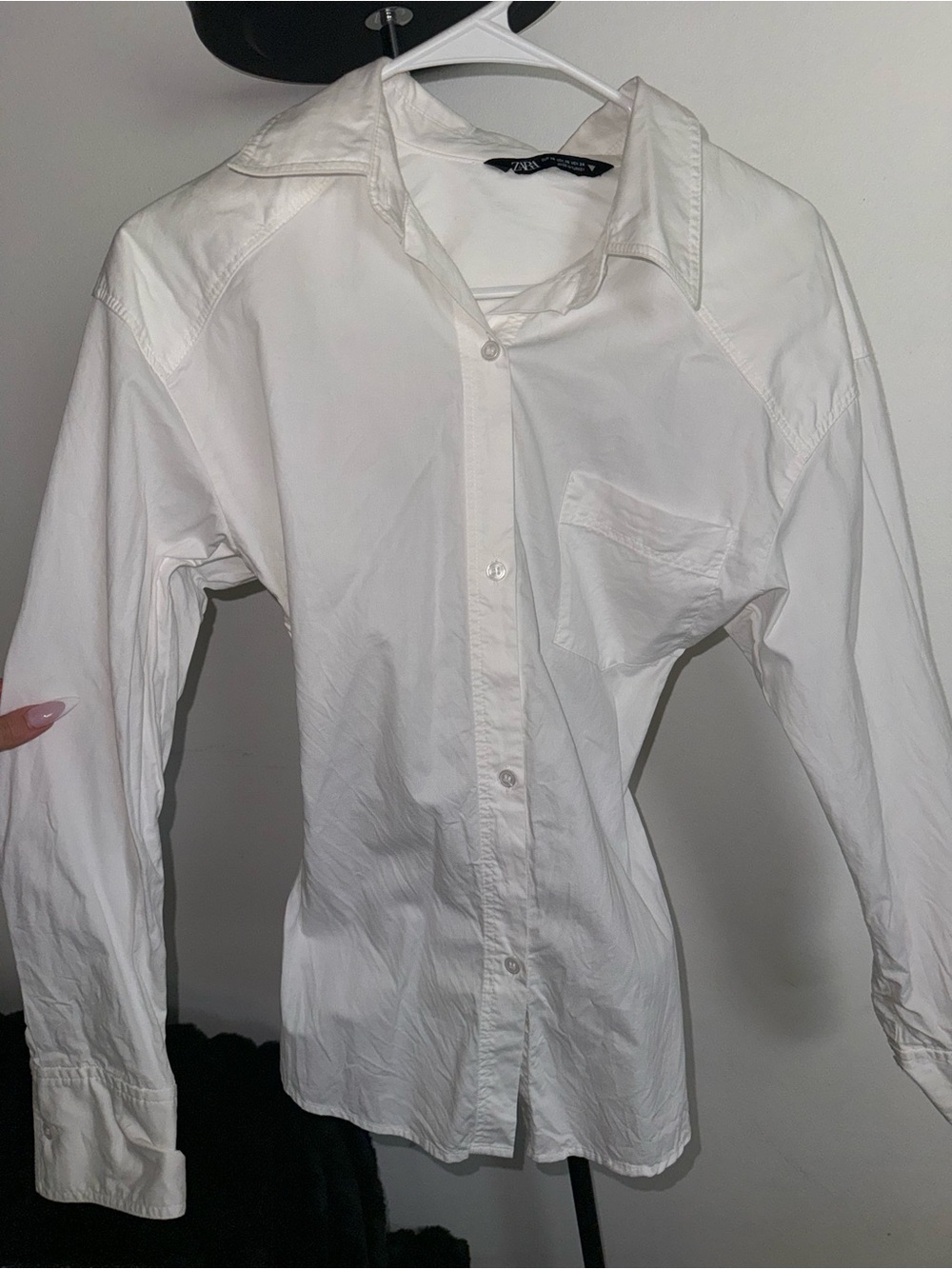 Zara White Men's Button-Down Shirt